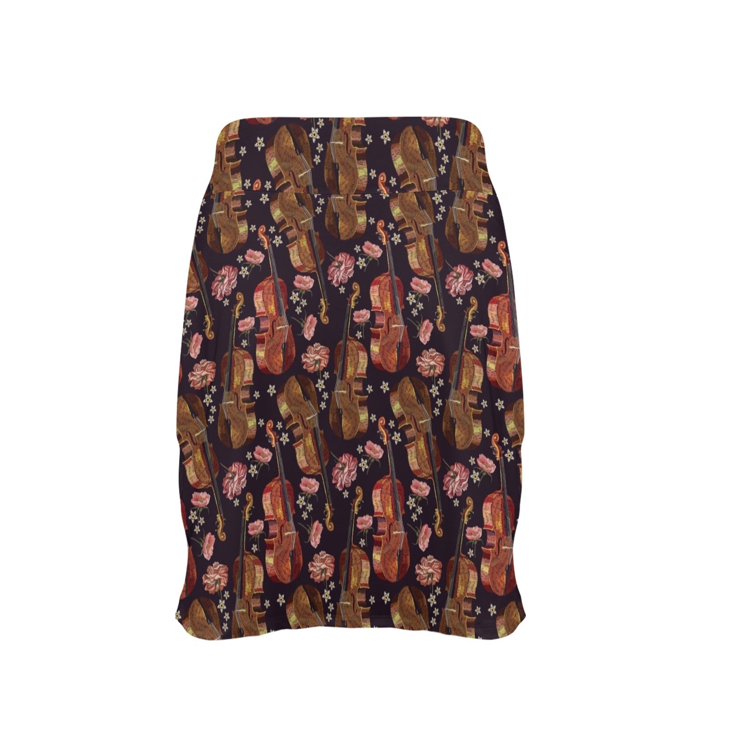 Violin Print Design LKS402 17" Golf & Pickleball Skort with Pockets