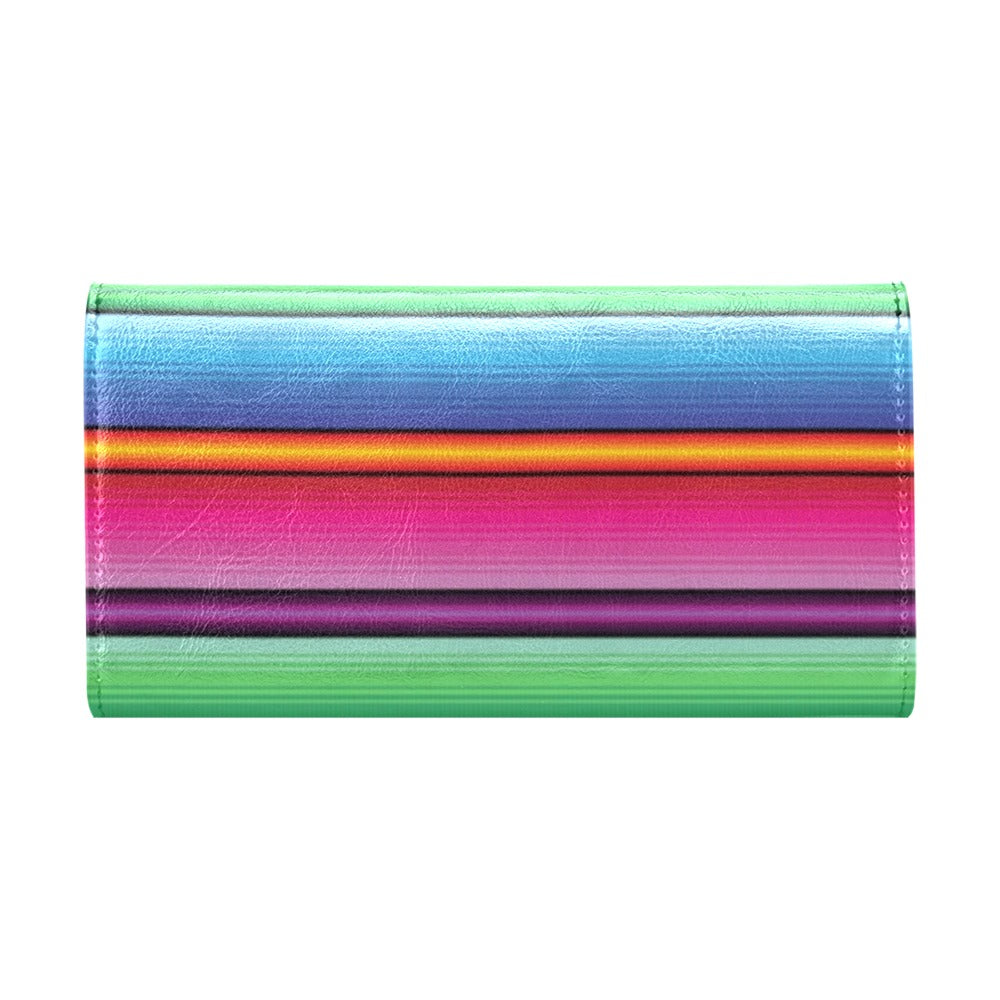 Mexican Blanket Colorful Print Pattern Women's Trifold Wallet