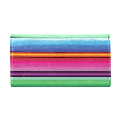 Mexican Blanket Colorful Print Pattern Women's Trifold Wallet