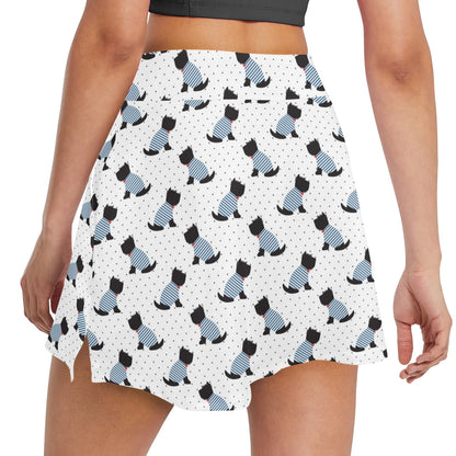 Scottish Terriers Print Design LKS3013 17" Golf & Pickleball Skort with Pockets