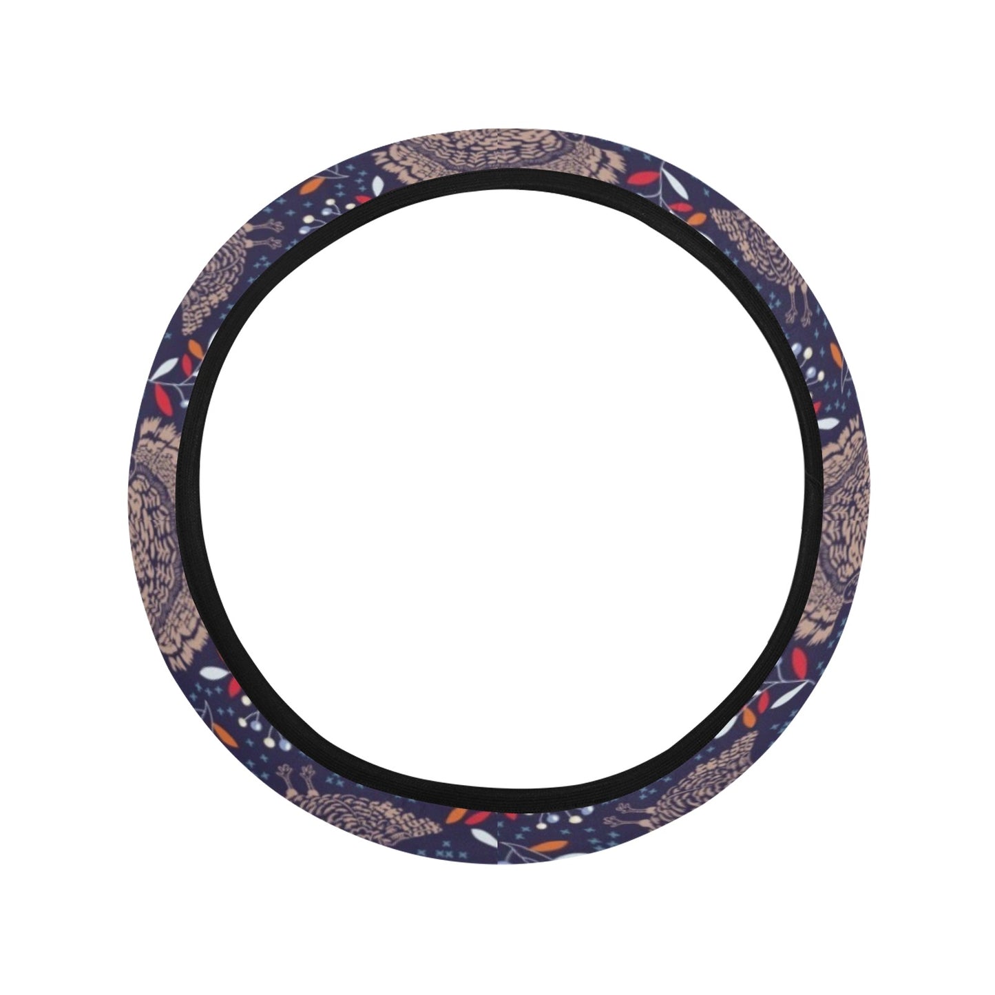 Turkey Print Design LKS401 Steering Wheel Cover with Elastic Edge