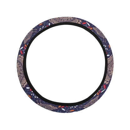 Turkey Print Design LKS401 Steering Wheel Cover with Elastic Edge