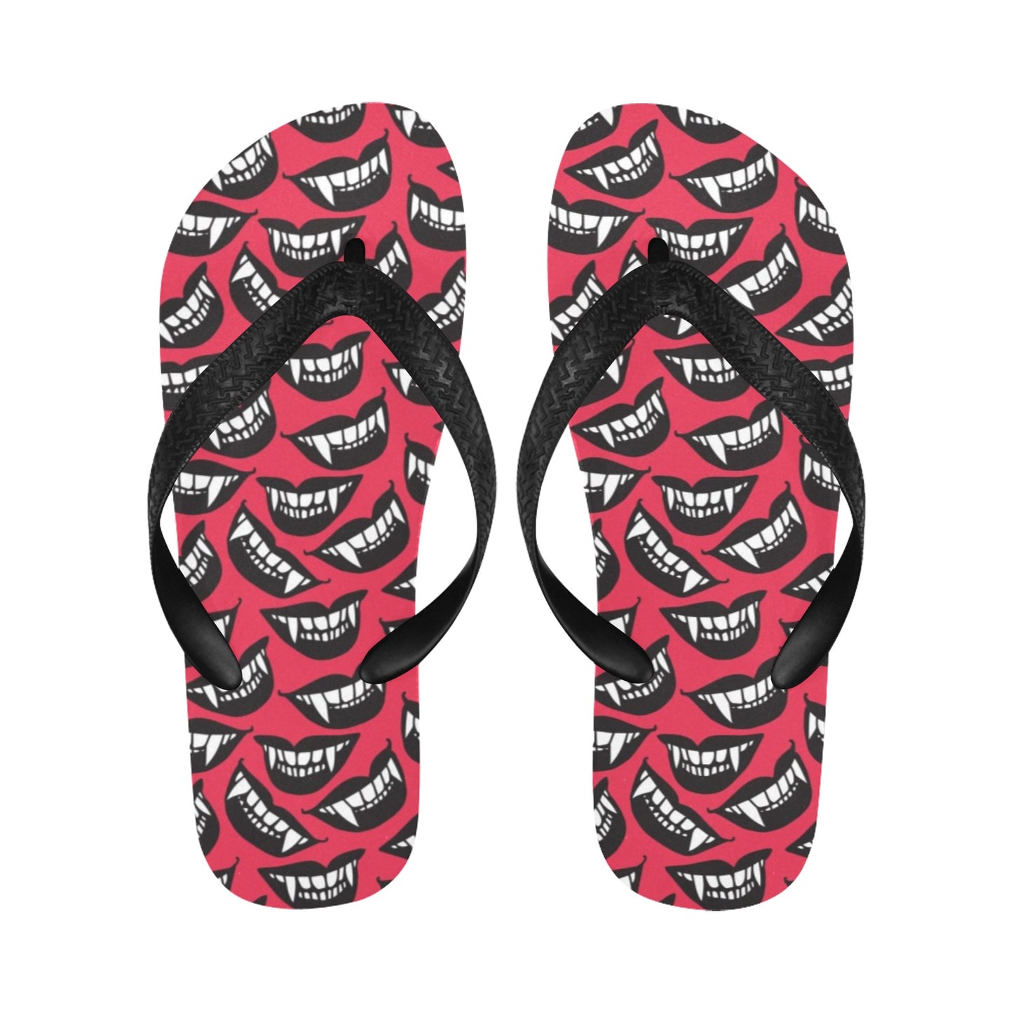 Vampire Lips Print Design LKS305 Flip Flops