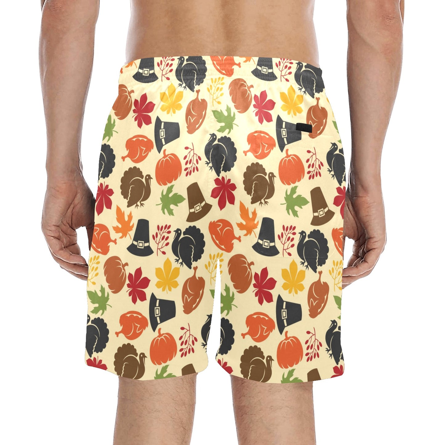 Thanksgiving Print Design LKS303 Men's Swim Trunks Beach Shorts