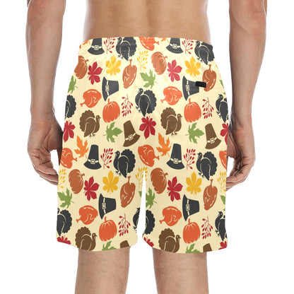 Thanksgiving Print Design LKS303 Men's Swim Trunks Beach Shorts