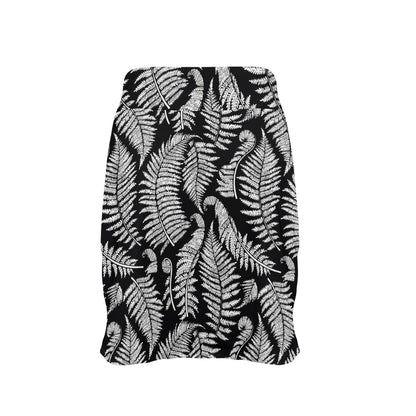Fern Leave Black White Print Pattern 17" Golf & Pickleball Skort with Pockets