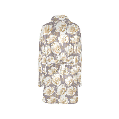 Anemone Pattern Print Design AM05 Women's Fleece Robe