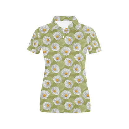 Daisy Pattern Print Design DS06 Women's Polo Shirt