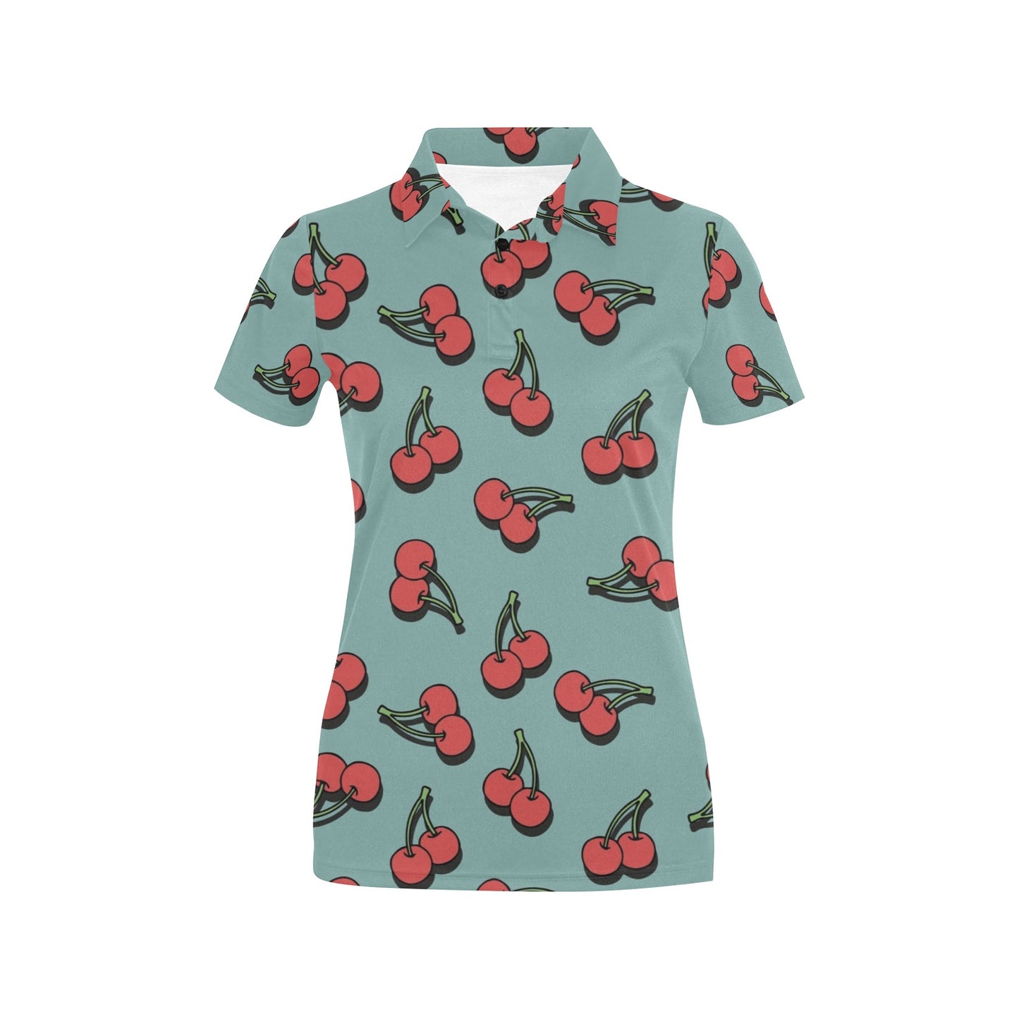Cherry Pattern Print Design CH03 Women's Polo Shirt