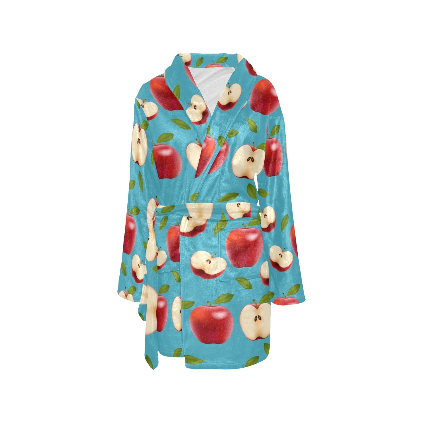 Apple Pattern Print Design AP012 Women's Fleece Robe
