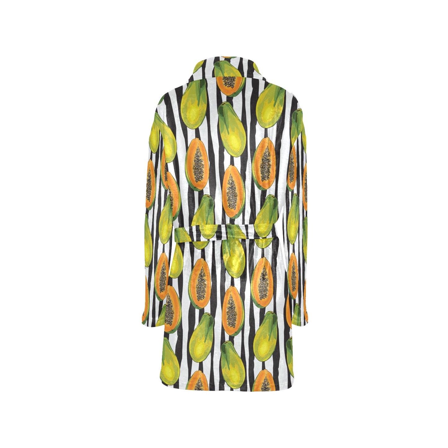 Papaya Pattern Print Design PP01 Women's Fleece Robe