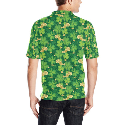 Shamrock Print Design LKS301 Men Polo Shirt