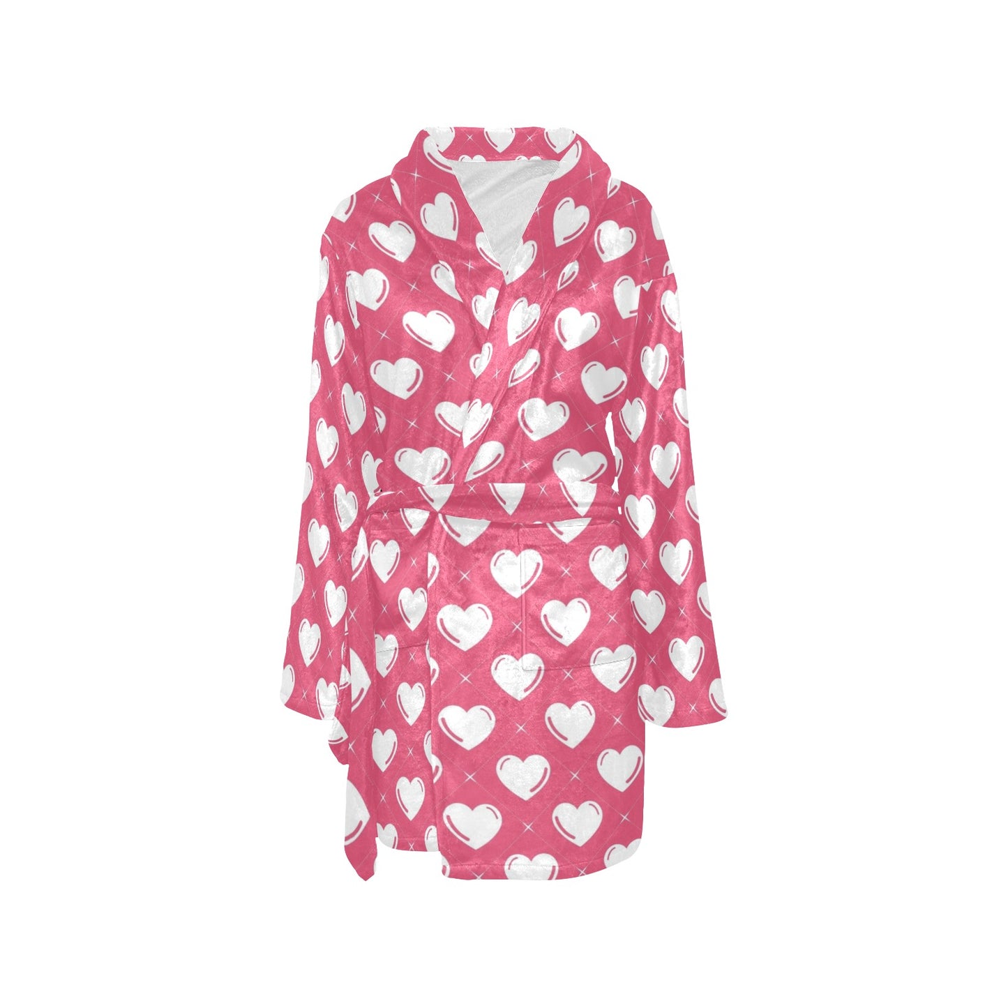 Heart Pattern Print Design HE07 Women's Fleece Robe
