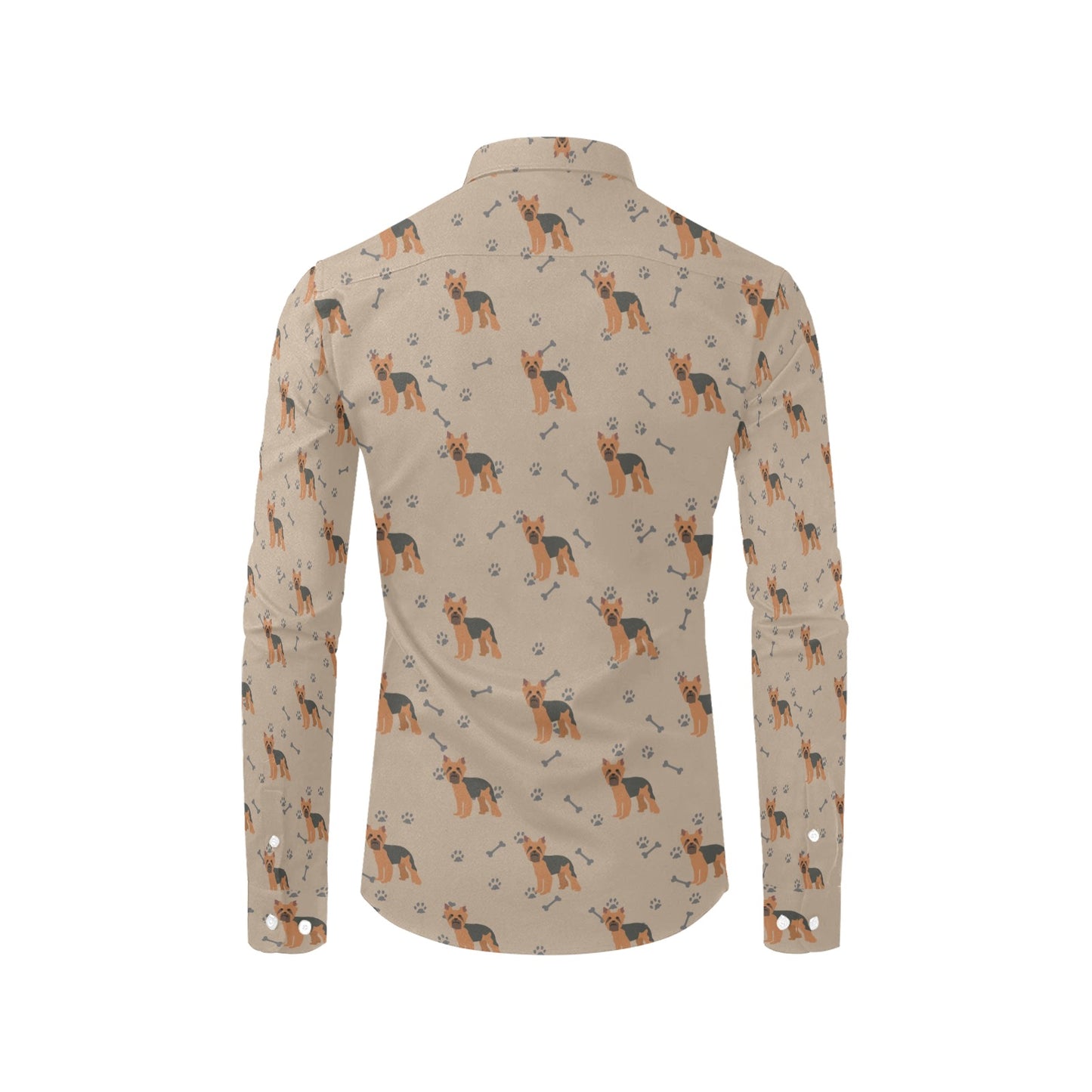 Yorkshire Terriers Print Design LKS305 Men's Long Sleeve Dress Shirt