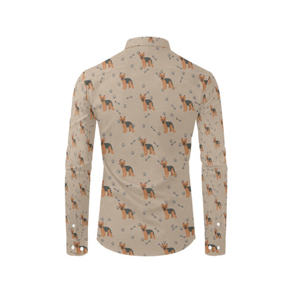 Yorkshire Terriers Print Design LKS305 Men's Long Sleeve Dress Shirt