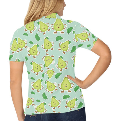 Avocado Pattern Print Design AC011 Women's Polo Shirt