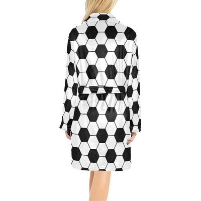 Soccer Ball Texture Print Design LKS303 Women's Fleece Robe