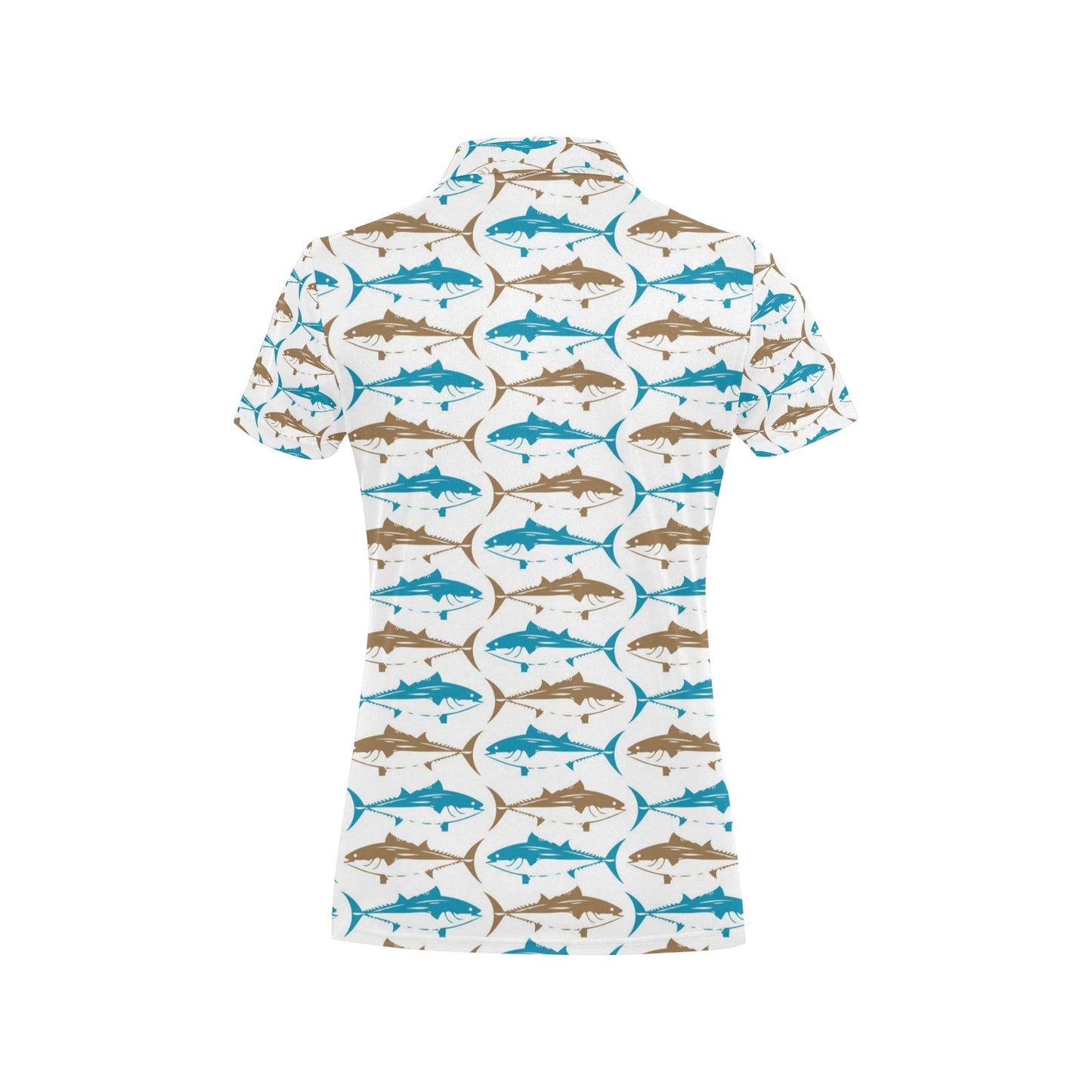 Tuna Fish Print Design LKS301 Women's Polo Shirt