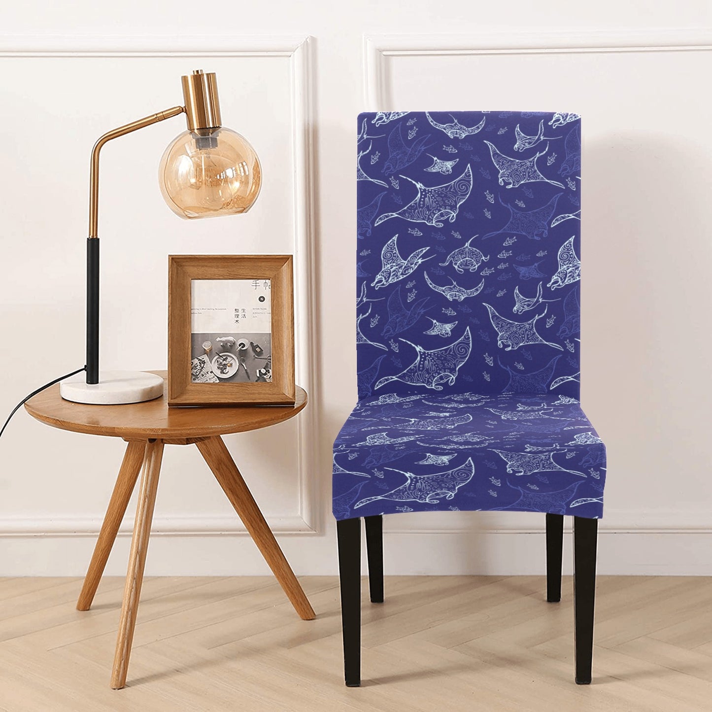 Manta Ray Print Design LKS401 Dining Chair Slipcover