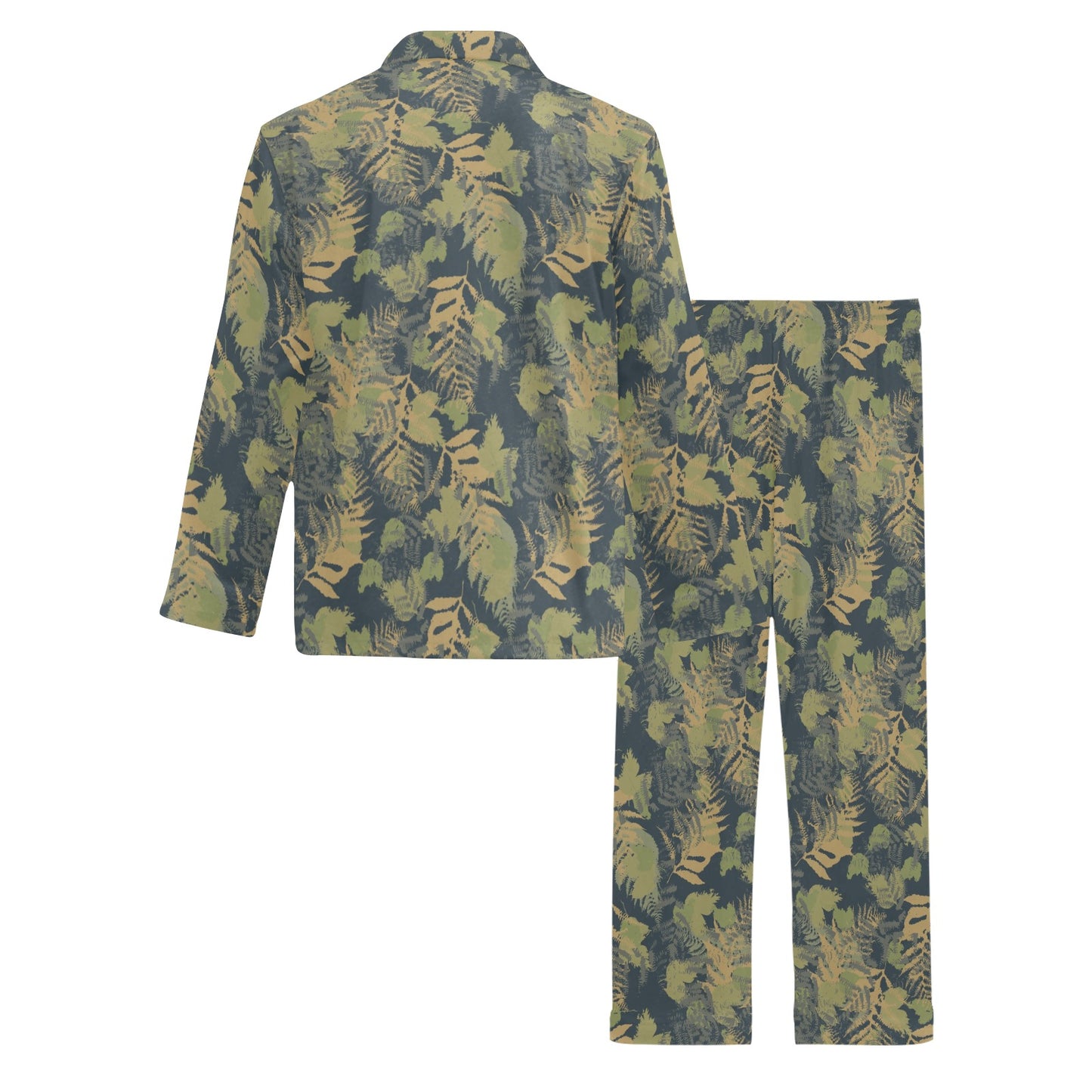 Camouflage Tropical Pattern Print Design 04 Men's Long Pajama Set