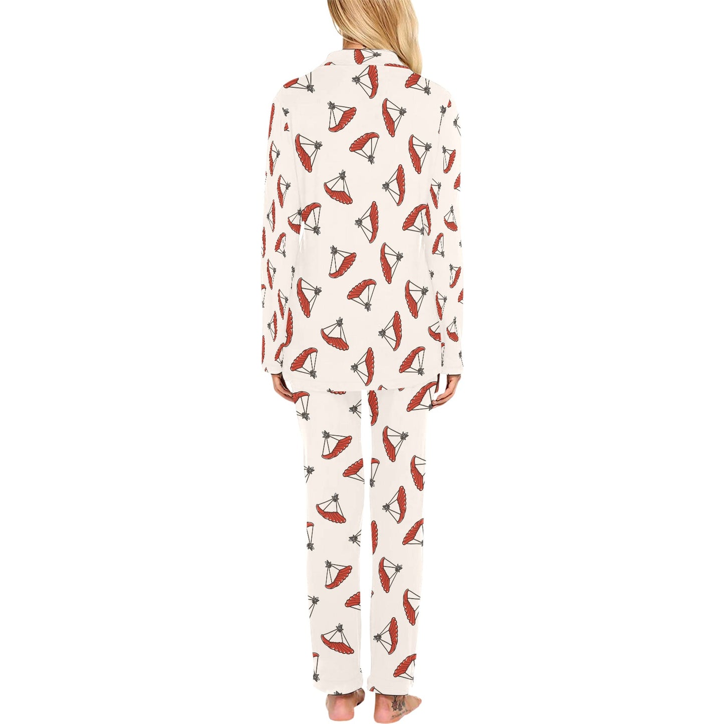 Skydiver Print Design LKS302 Women's Long Pajama Set