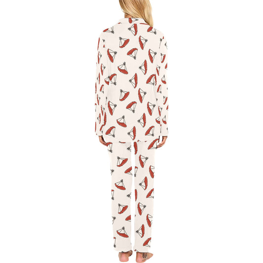 Skydiver Print Design LKS302 Women's Long Pajama Set