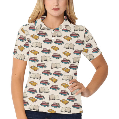 Book Pattern Print Design 04 Women's Polo Shirt
