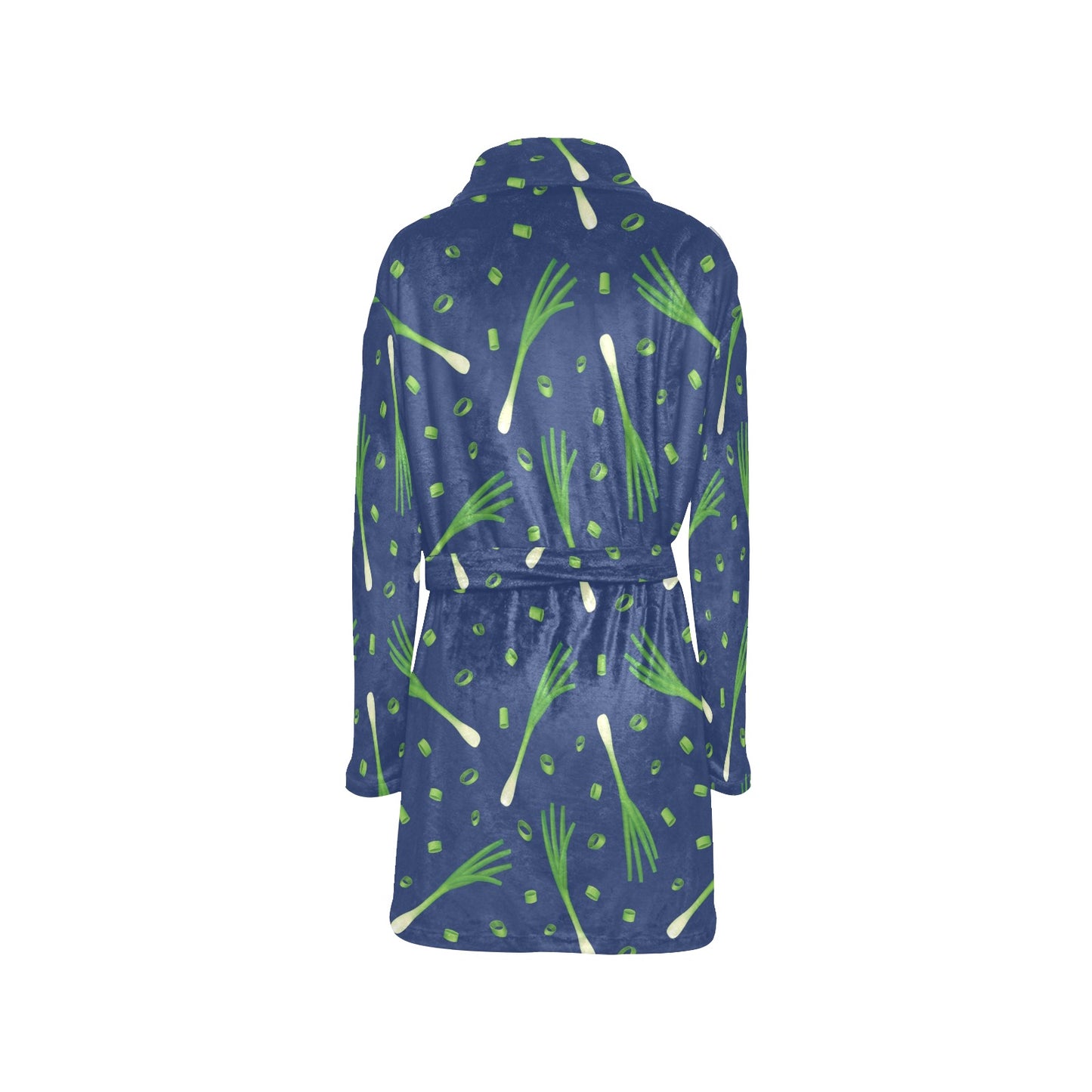 Leek Pattern Print Design 02 Women's Fleece Robe