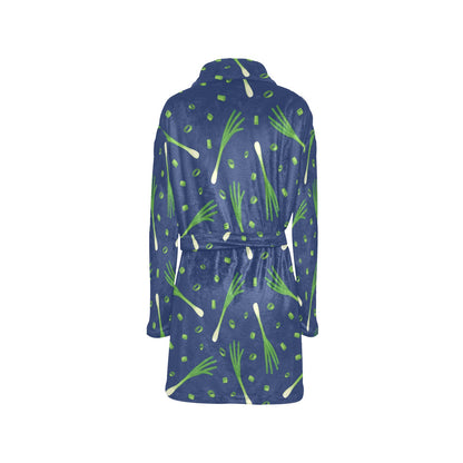 Leek Pattern Print Design 02 Women's Fleece Robe