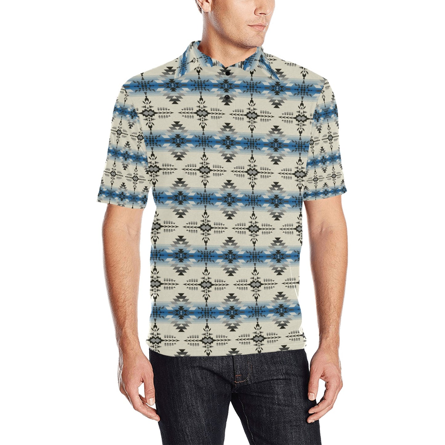 Southwest Pattern Print Design LKS304 Men Polo Shirt