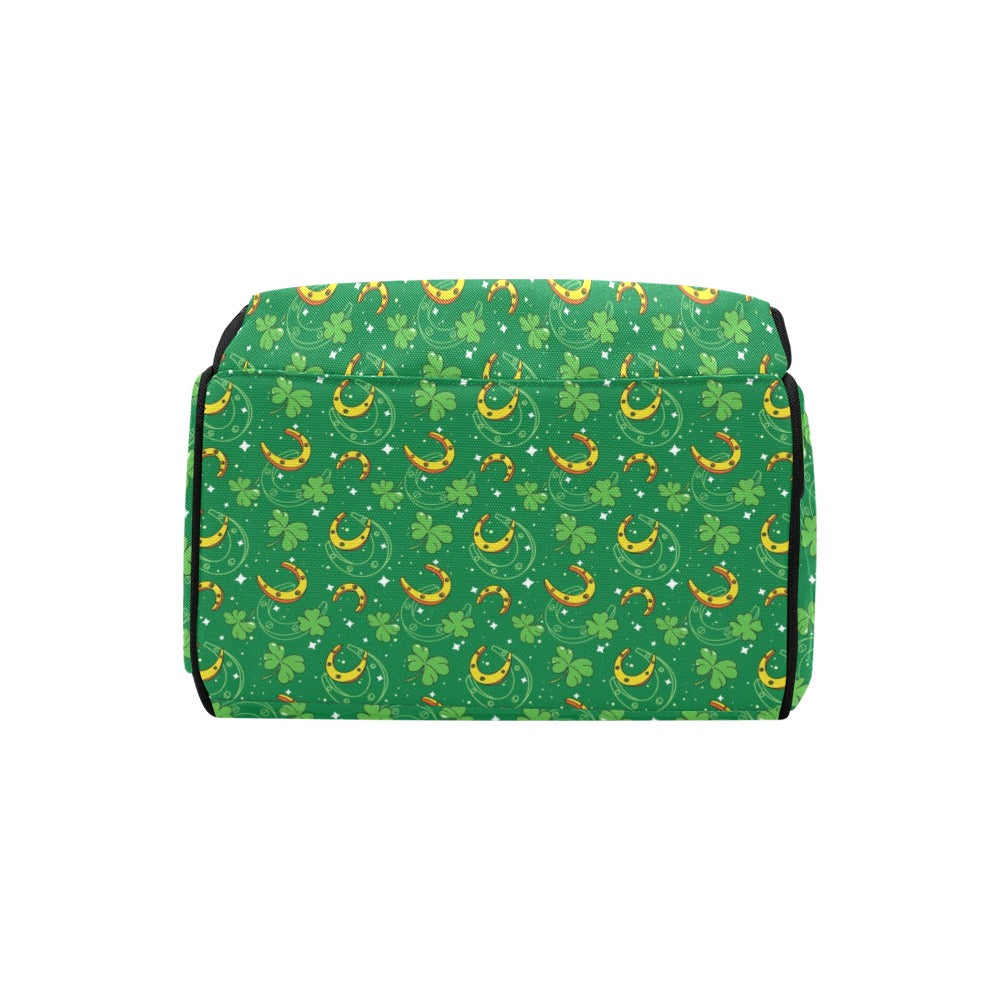 Shamrock With Horse Shoes Print Design LKS305 Diaper Bag Backpack