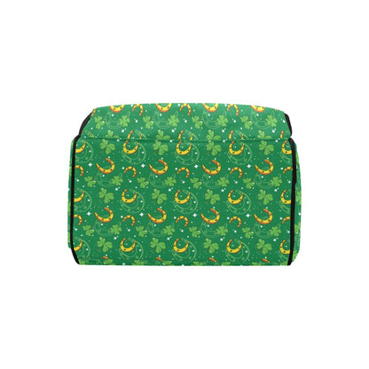 Shamrock With Horse Shoes Print Design LKS305 Diaper Bag Backpack