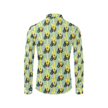 Saxophone Print Design LKS405 Men's Long Sleeve Dress Shirt
