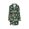 Sunflower Print Design LKS305 Women's Fleece Robe