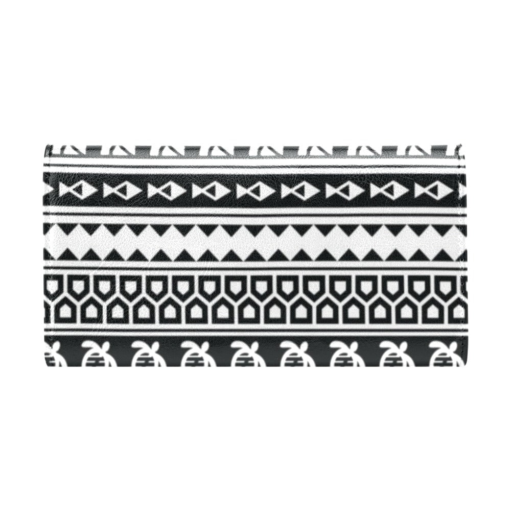 Samoan Pattern Print Design LKS303 Women's Trifold Wallet