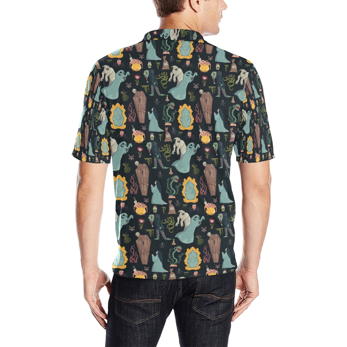 Creepy Print Design LKS303 Men Polo Shirt
