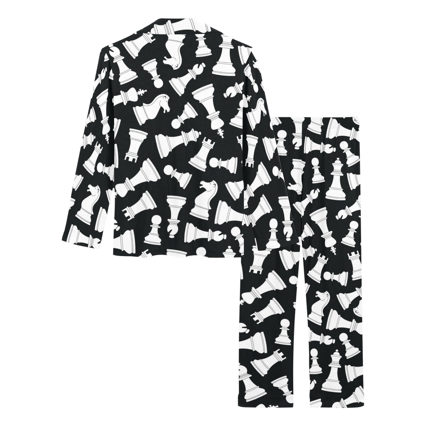 Chess Pattern Print Design 01 Women's Long Pajama Set