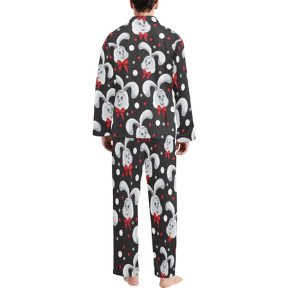 Rabbit Pattern Print Design RB012 Men's Long Pajama Set