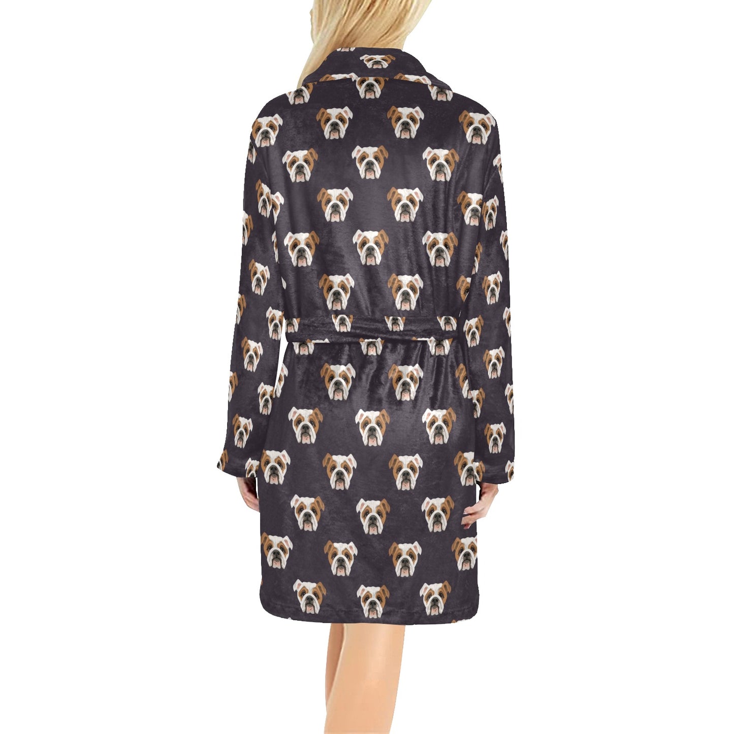 Bulldogs Pattern Print Design 03 Women's Fleece Robe