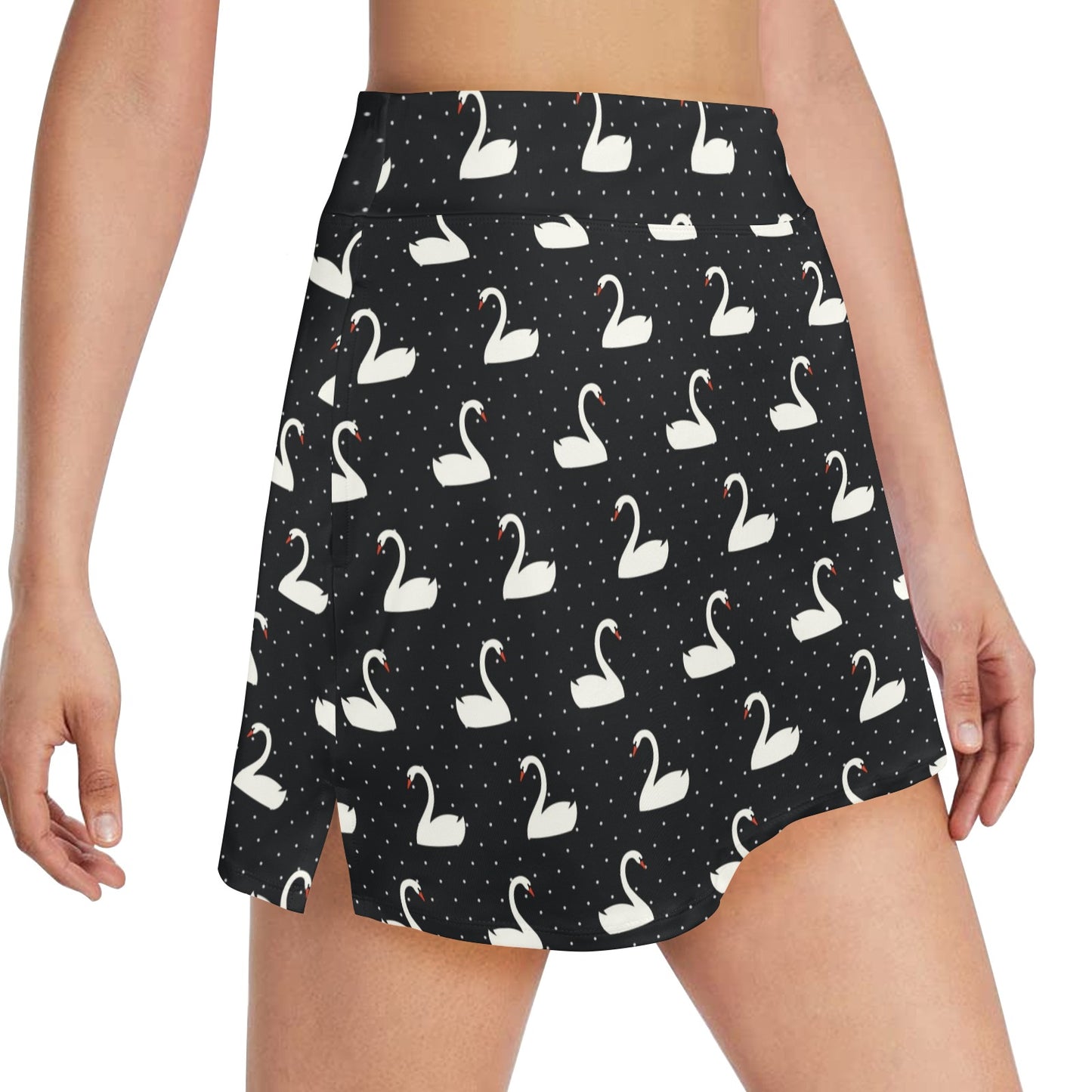 Swan Print Design LKS401 17" Golf & Pickleball Skort with Pockets
