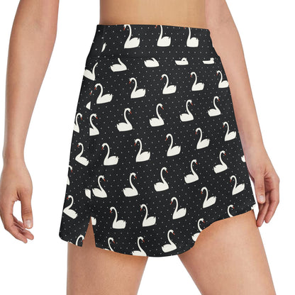 Swan Print Design LKS401 17" Golf & Pickleball Skort with Pockets