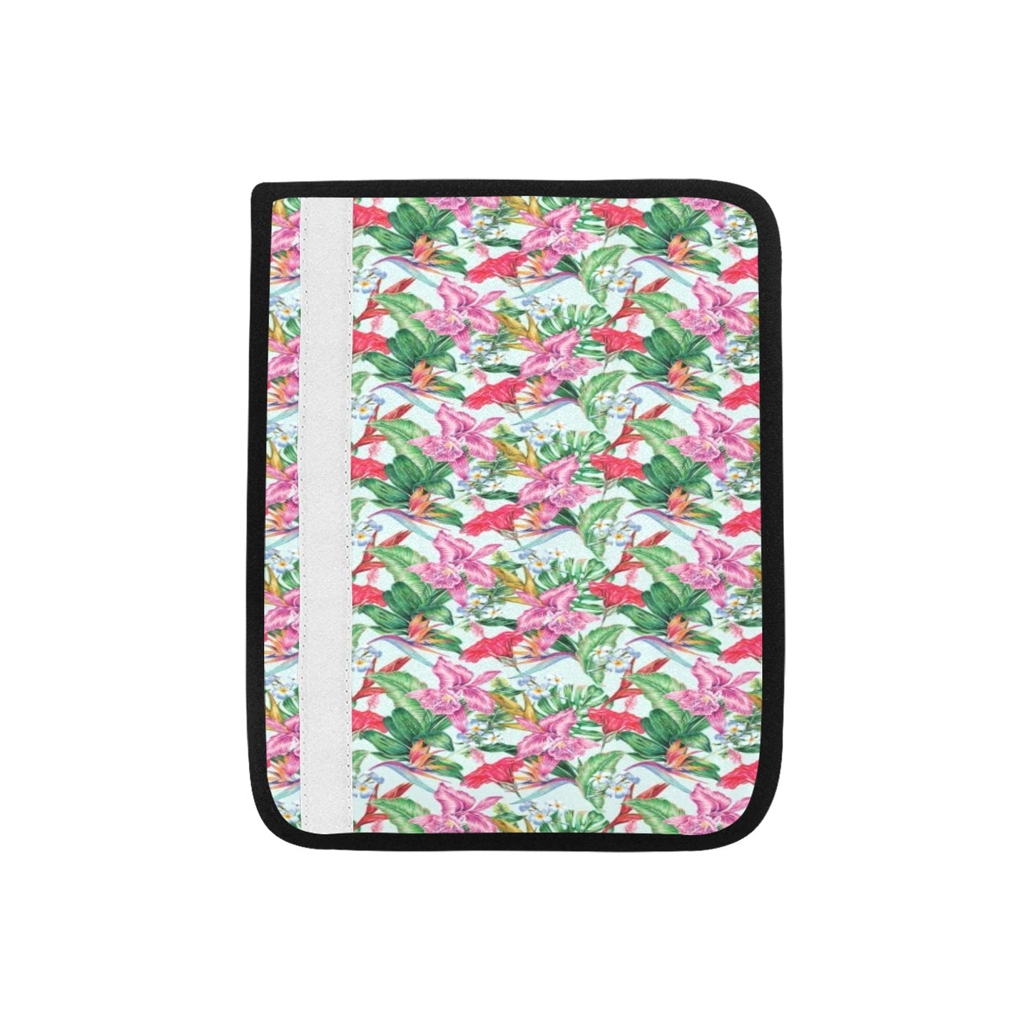 Tropical Flower Print Design LKS304 Car Seat Belt Cover