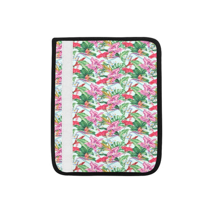 Tropical Flower Print Design LKS304 Car Seat Belt Cover