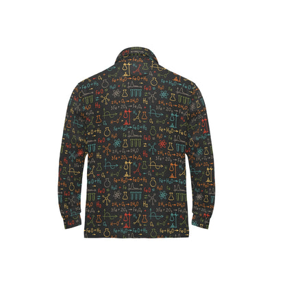 Chemical Pattern Print Design 03 Long Sleeve Polo Shirt For Men's