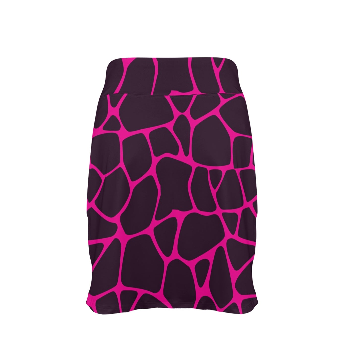 Giraffe Pink Background Texture Print 17" Golf & Pickleball Skort with Pockets