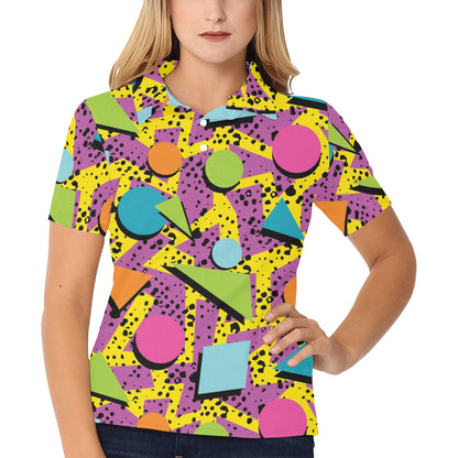 80s Pattern Print Design 1 Women's Polo Shirt