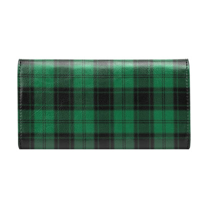 Tartan Green Print Design LKS302 Women's Trifold Wallet