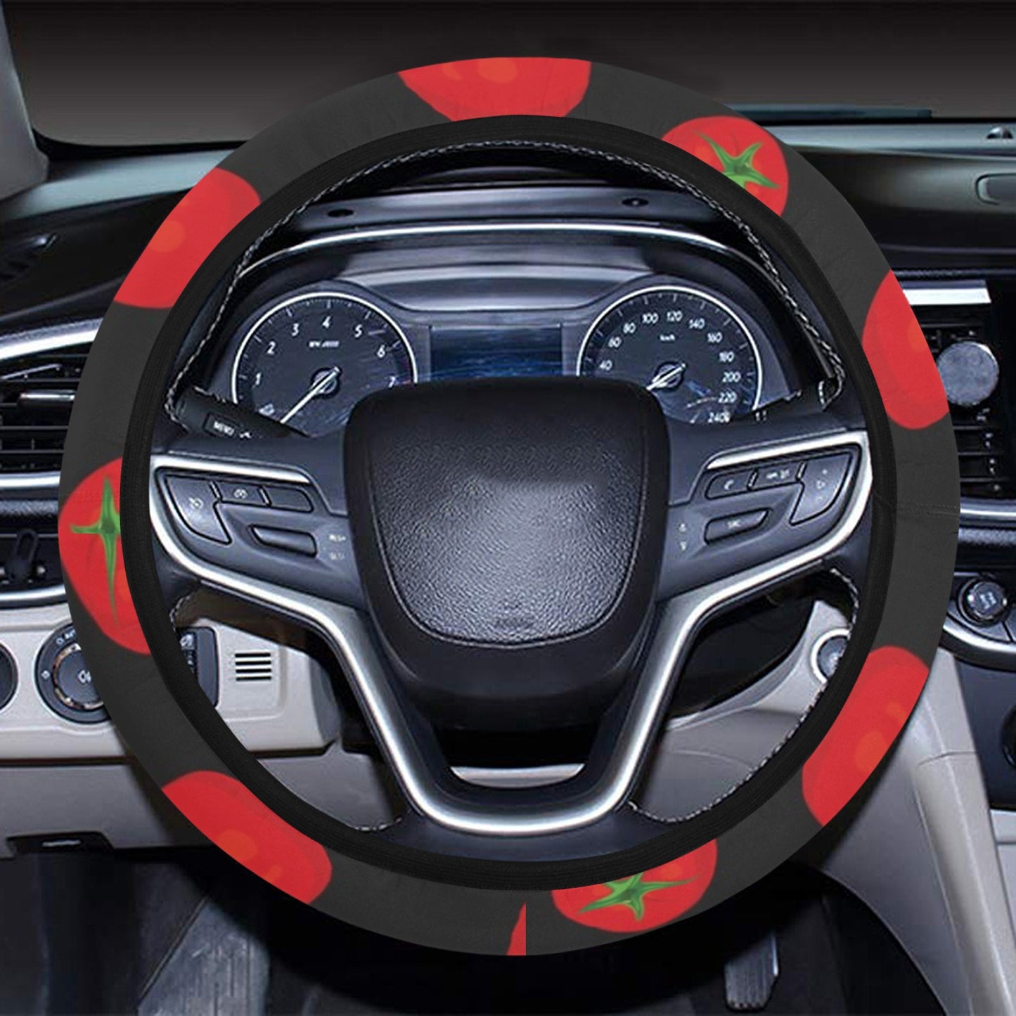 Tomato Print Design LKS305 Steering Wheel Cover with Elastic Edge