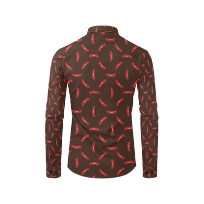 Sausage Print Design LKS302 Men's Long Sleeve Dress Shirt