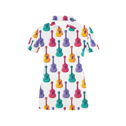 Acoustic Guitar Print Design LKS406 Women's Polo Shirt